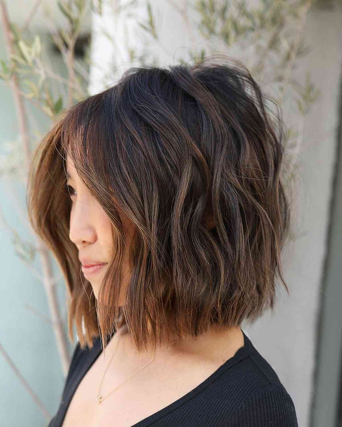 Casual Tousled Neck-Length Blunt Cut