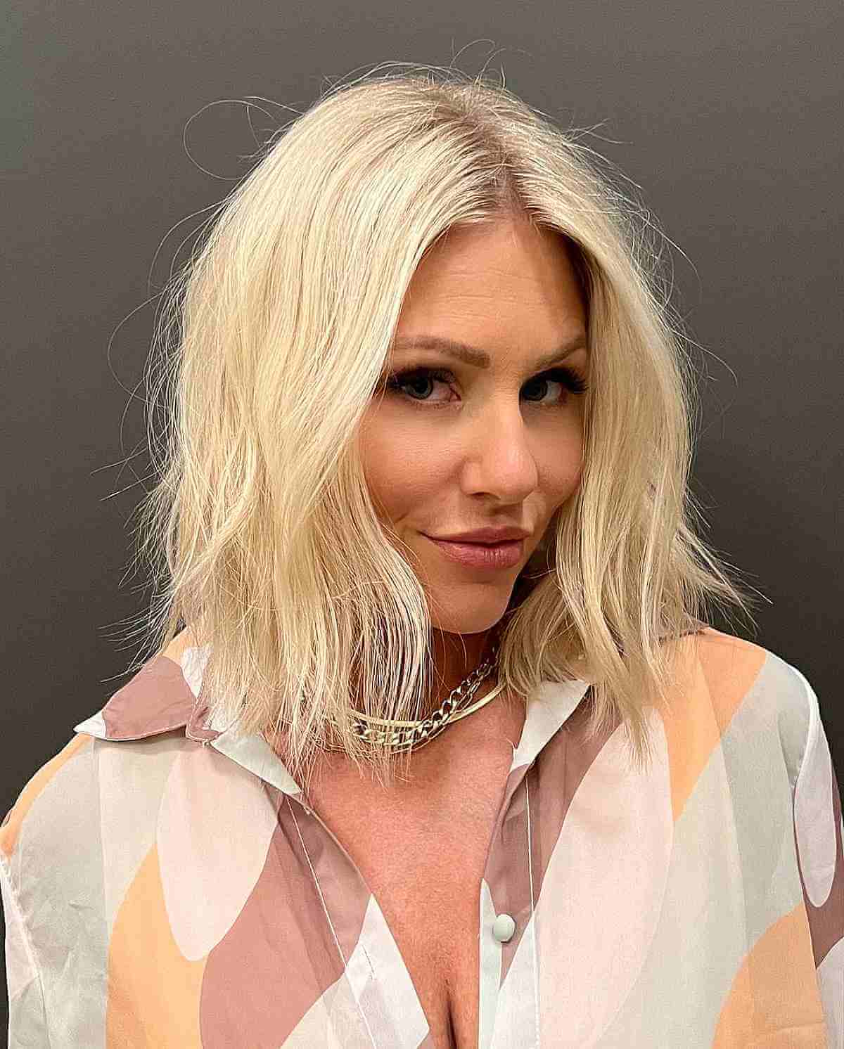 Center-Parted Hairstyles for Diamond-Shaped Faces