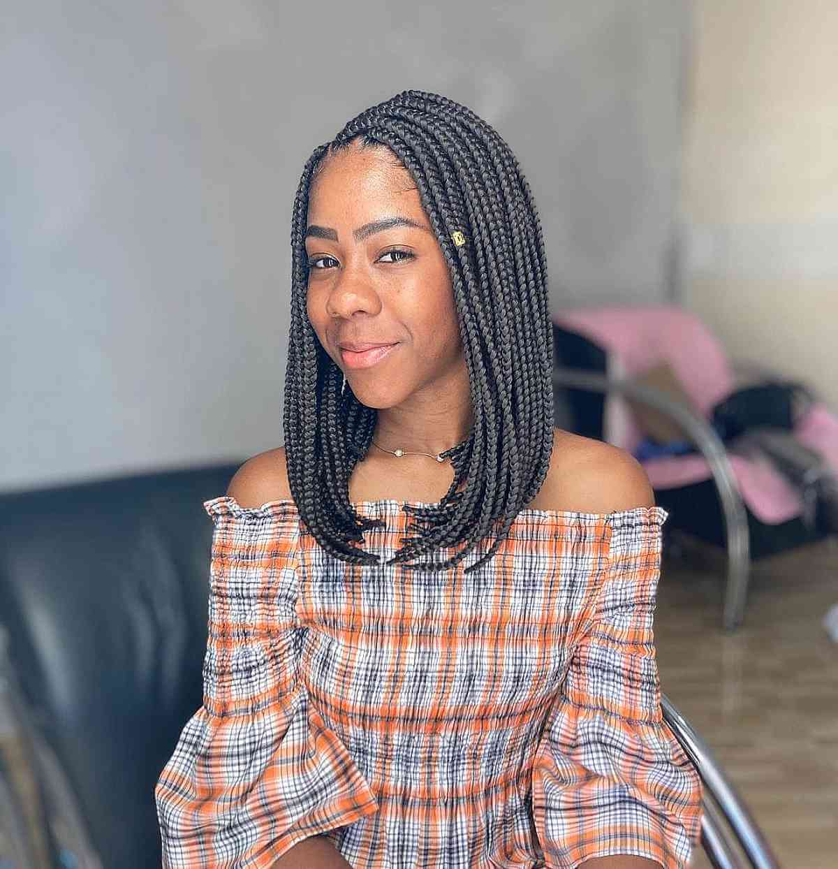 Mid-Length Charming Box Braided Long Bob