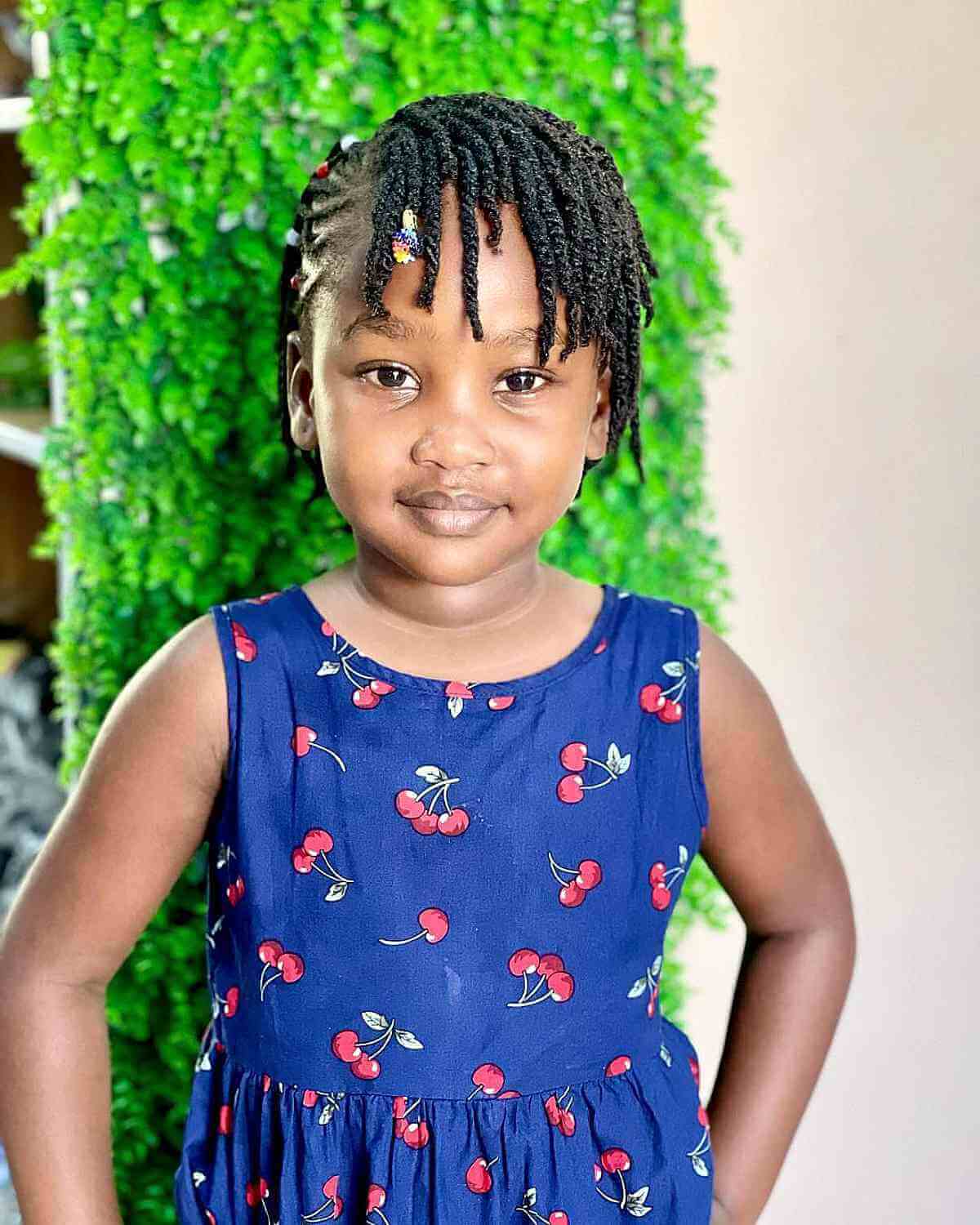 Charming Braids with Braided Bangs for Black Kids