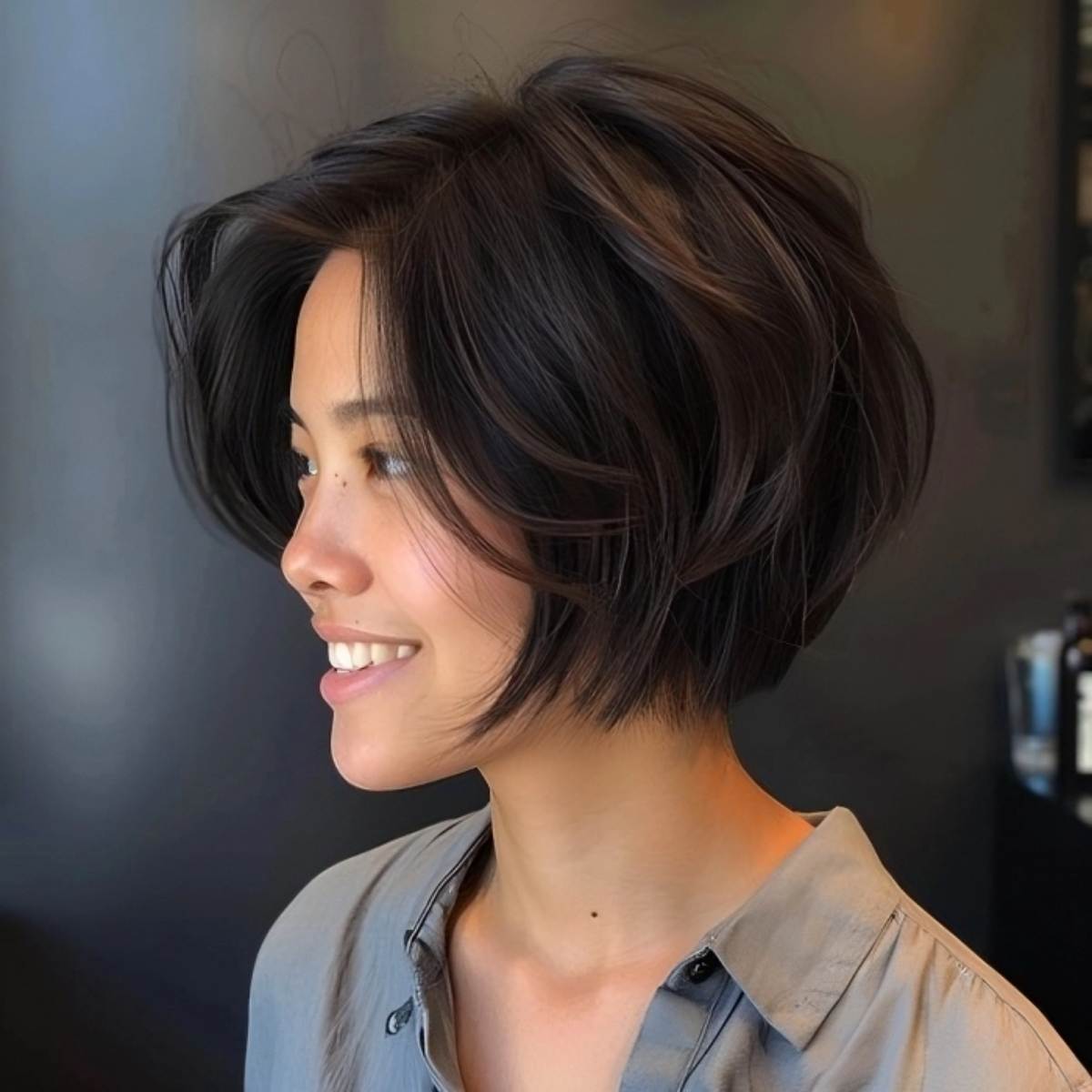 cute short chin length layered haircut