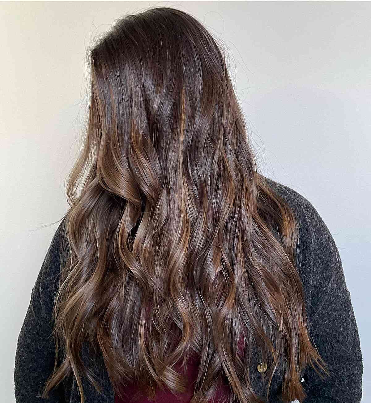 Charming Chocolate Brown Hair Featuring Highlights