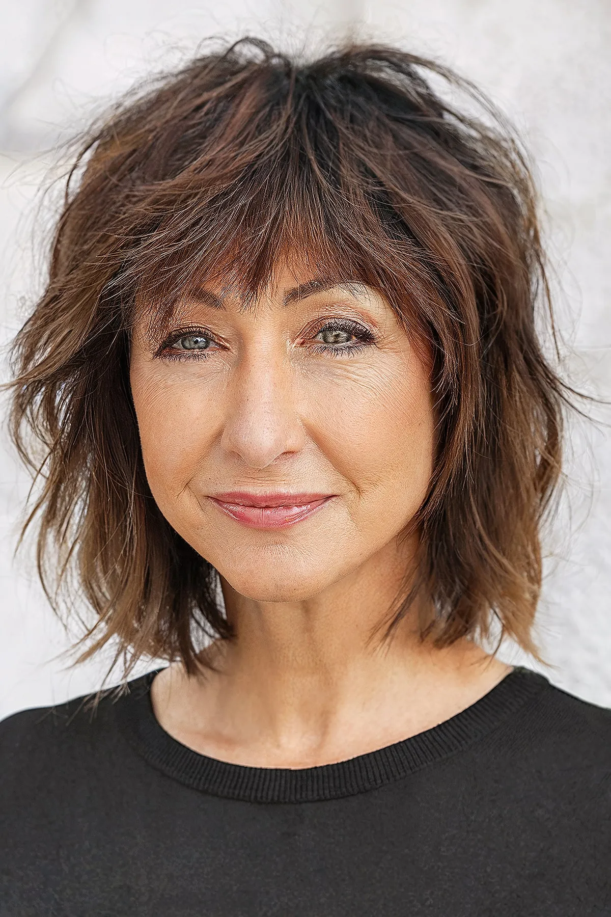 charming choppy bob with fringe