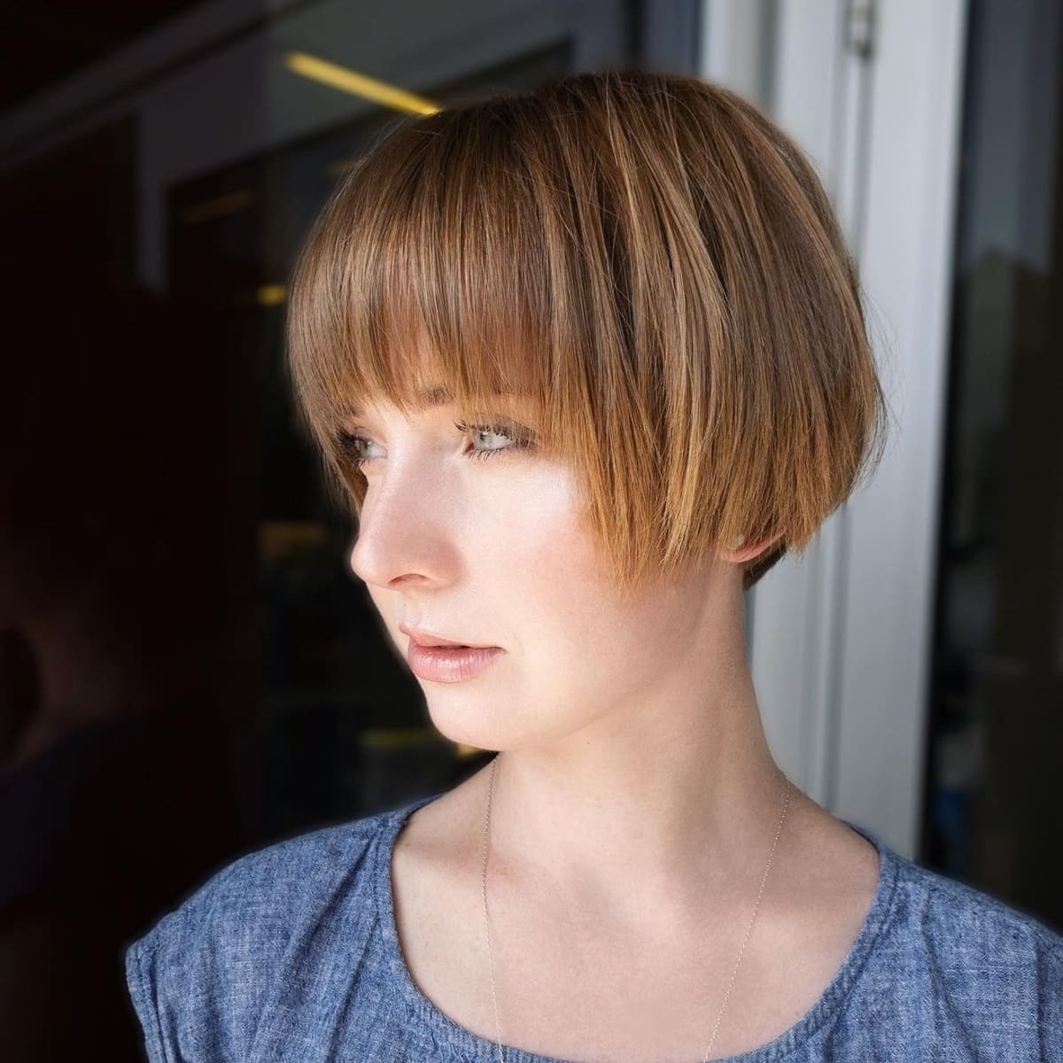 Charming short choppy hair with bangs