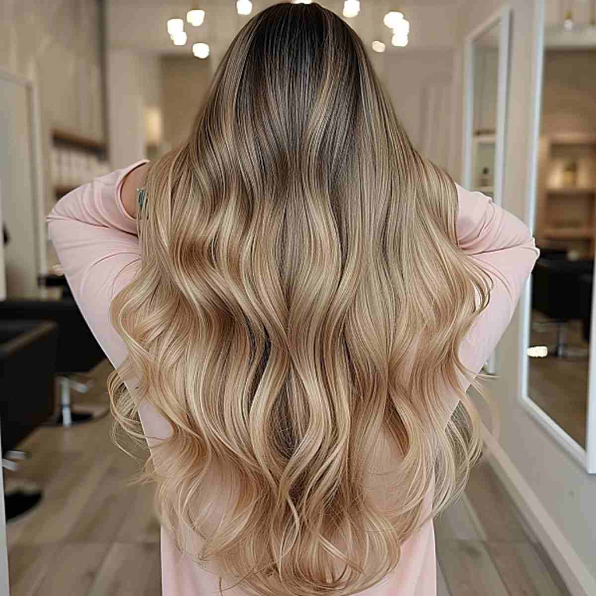 Charming Honey Blonde with Dark Blonde Roots