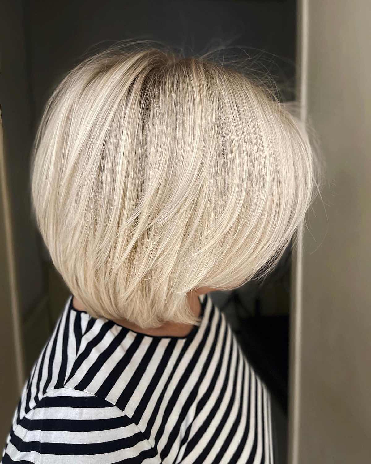 Charming layered ash blonde balayage