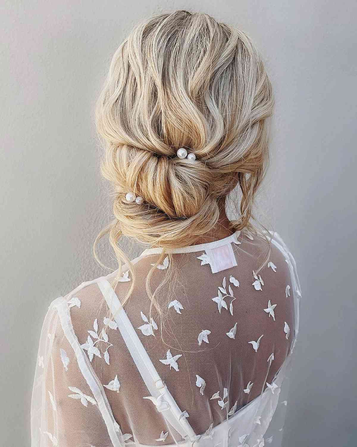 Charming Loose and Relaxed Low Chignon Updo