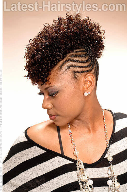 adorable mohawk side cornrows for prom