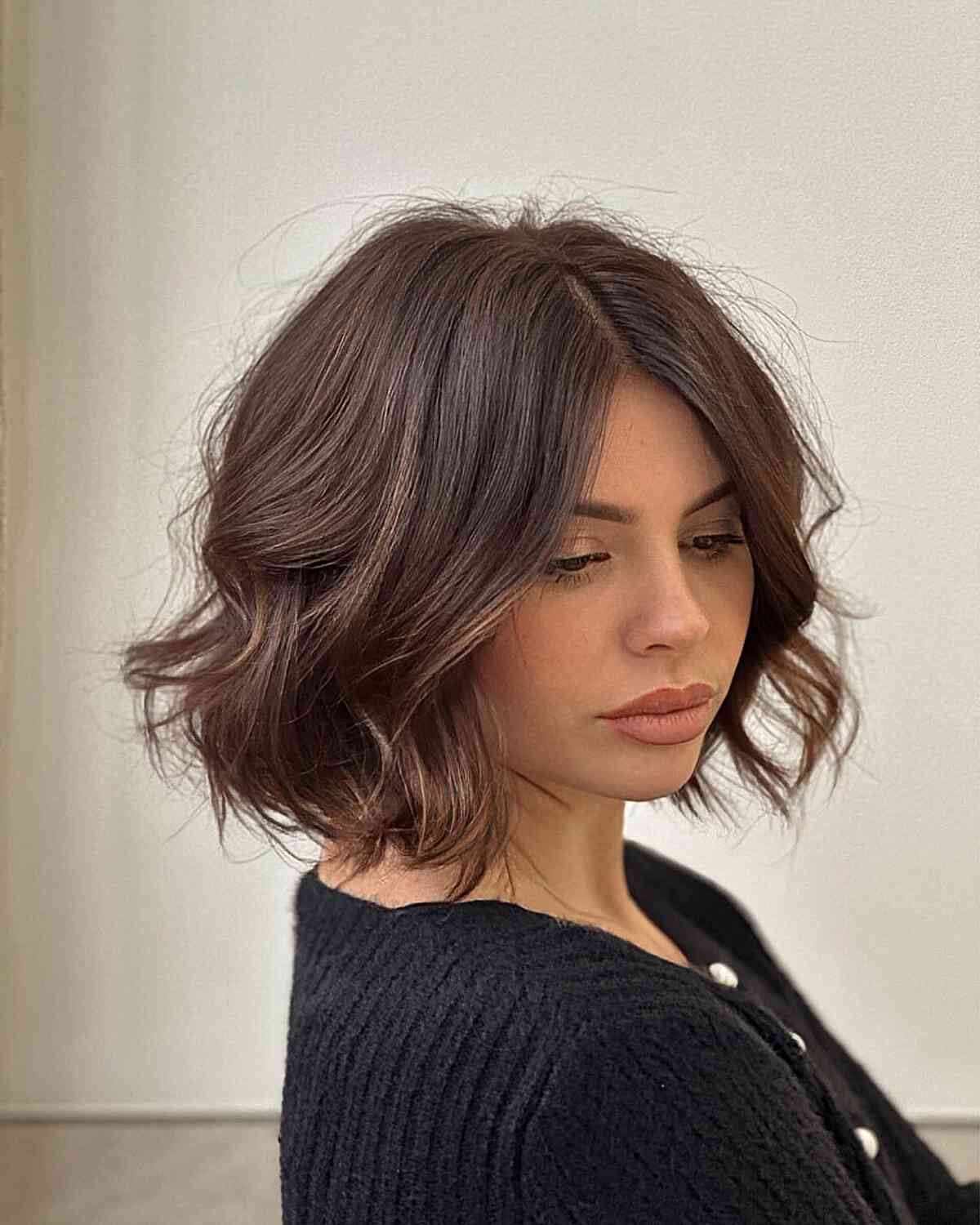 Charming Neck-Length Bob with Tousled Ends
