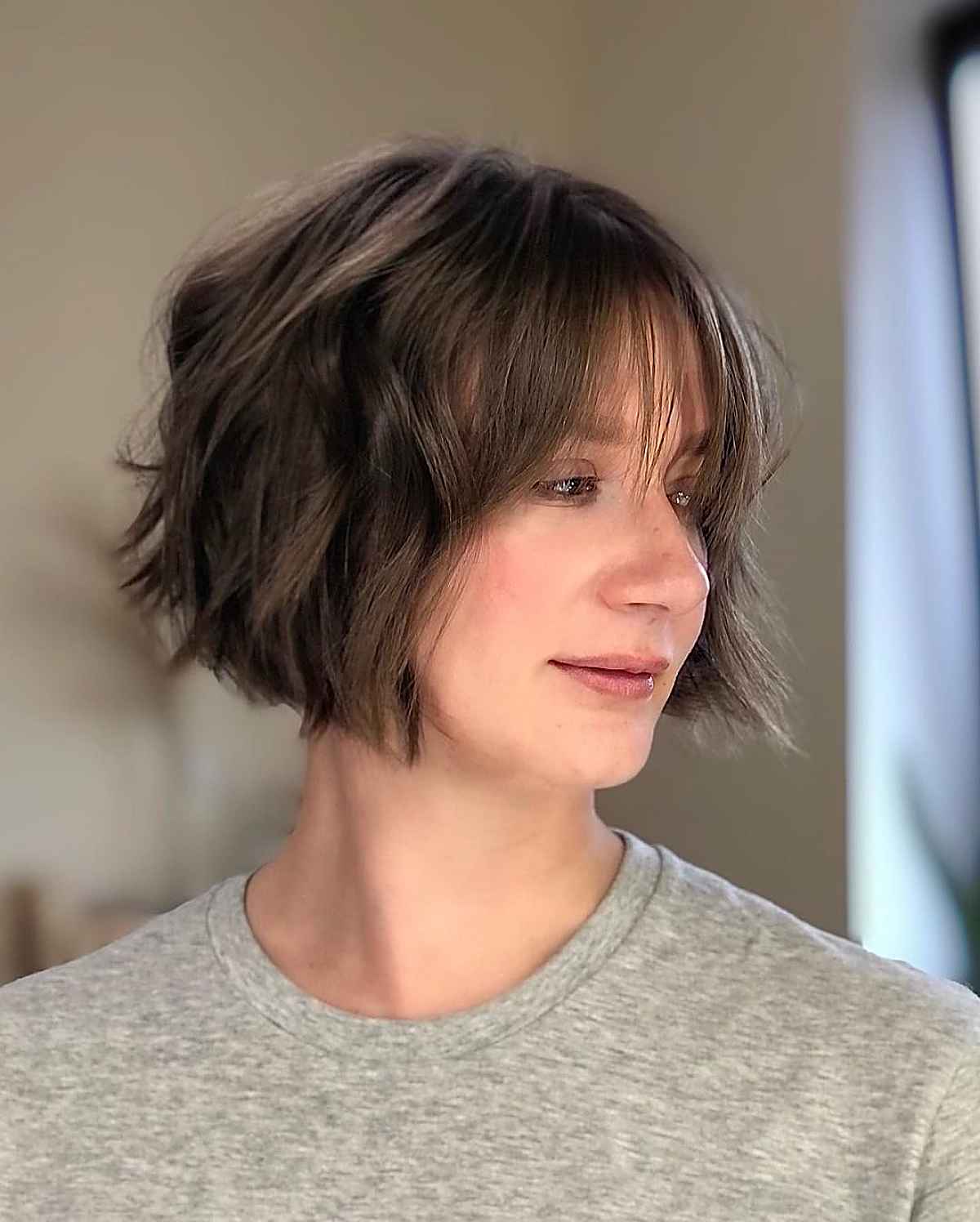 charming short bob with soft wisps