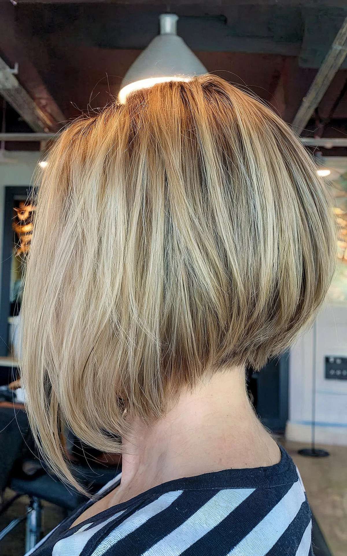 Charming Stacked Bob with Lowlights and Layers
