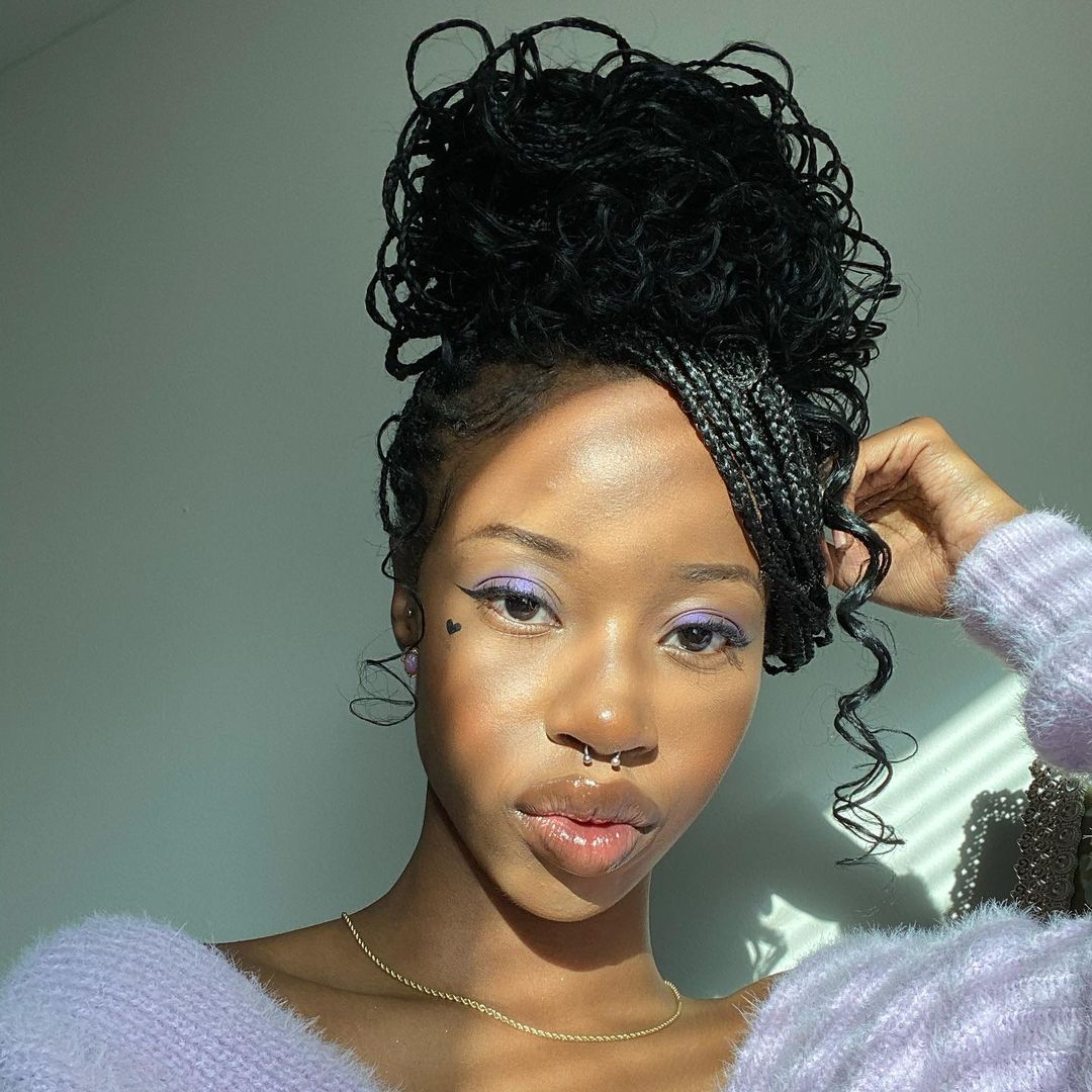 charming Updo with tiny braids