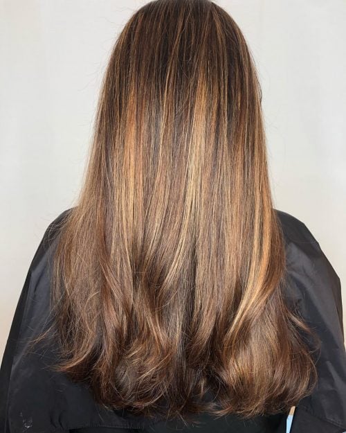 Soft Caramel on Chestnut Brown Hair