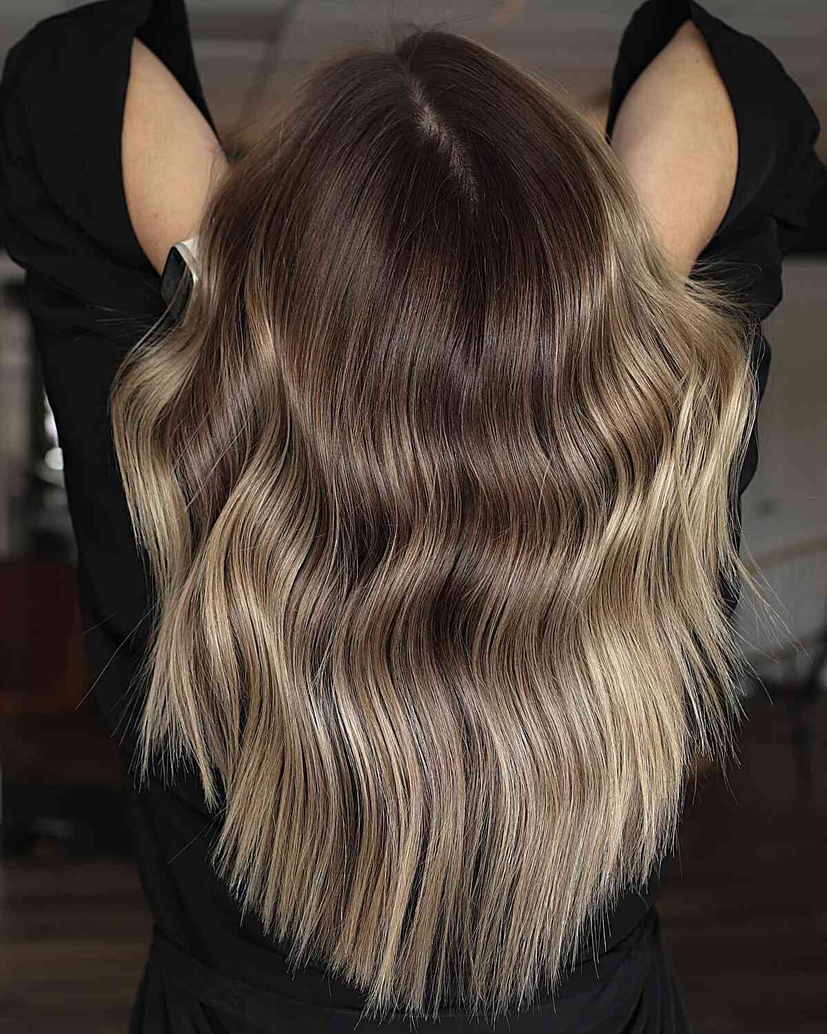 Medium Chestnut Hair with Golden Babylights