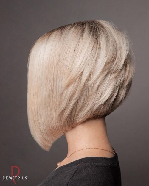 Stylish short layered inverted bob hairstyle