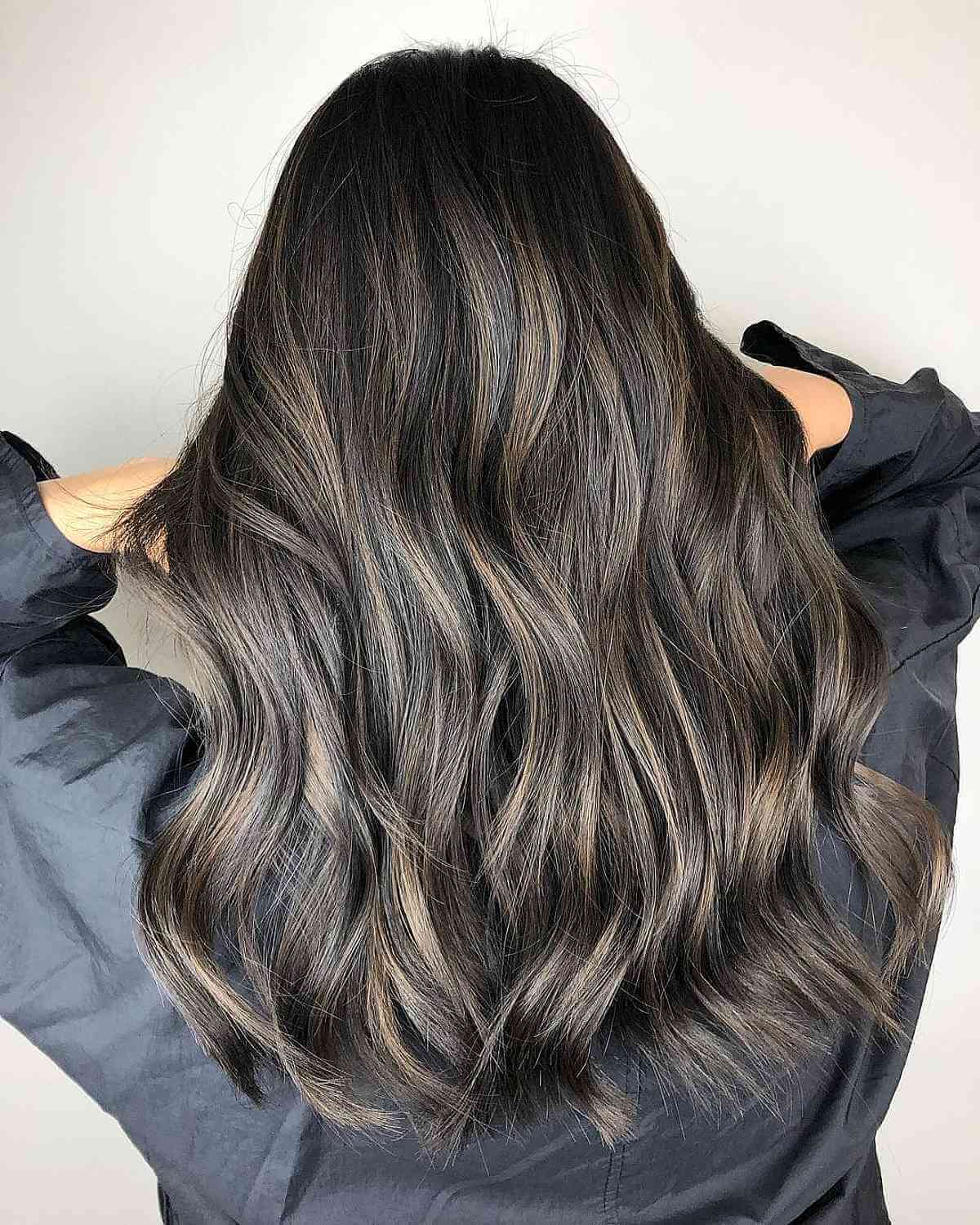Chic Ash Brown Partial Balayage Ombre