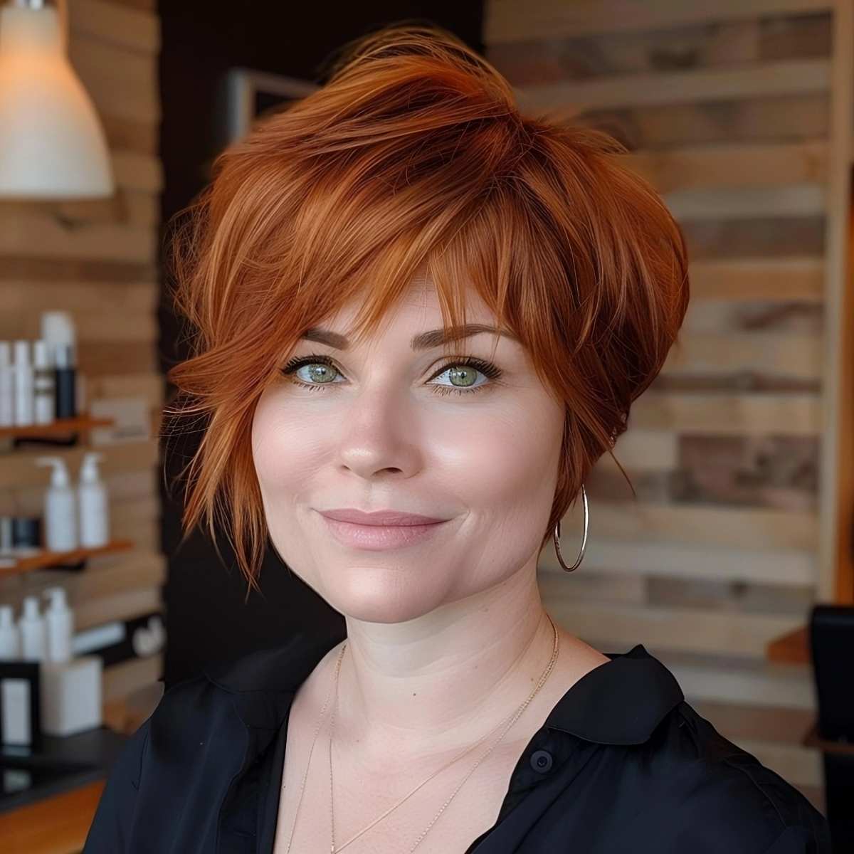 Chic Asymmetrical Feathered Bangs