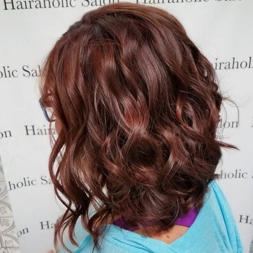 Chic Auburn Red Balayage hairstyle