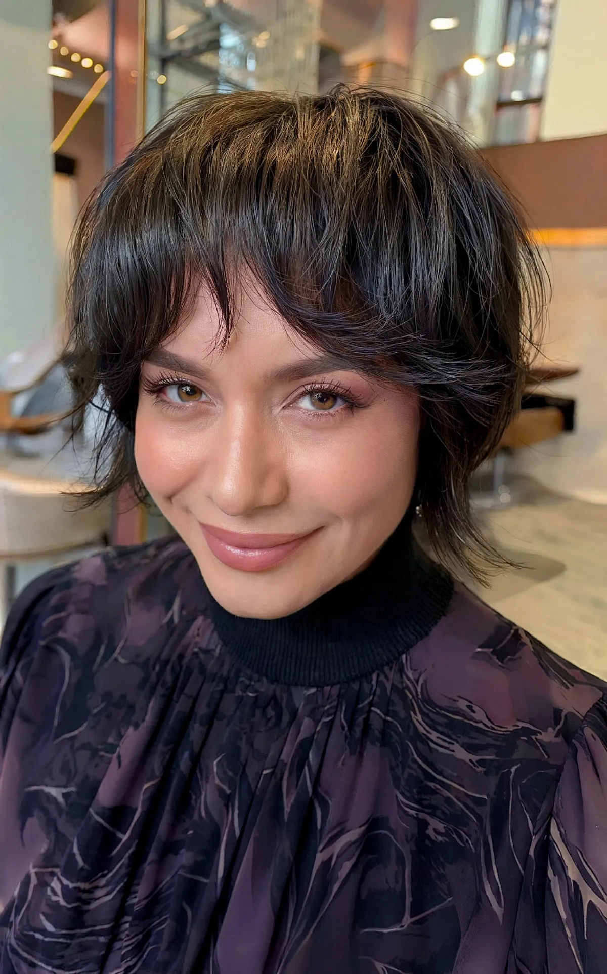 Chin-Length Bixie Cut with Textured Layers