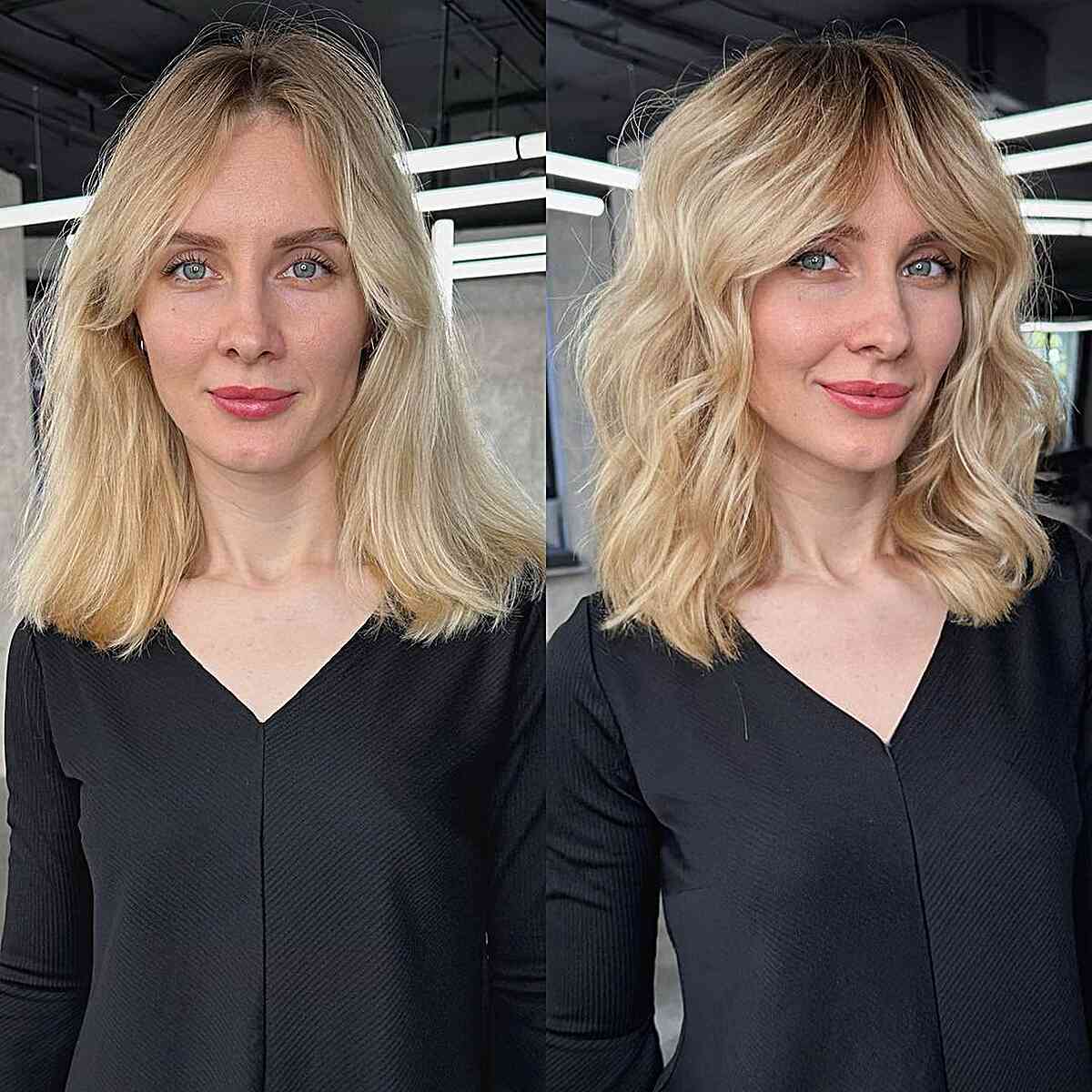 Stylish Blonde Bottleneck Fringe