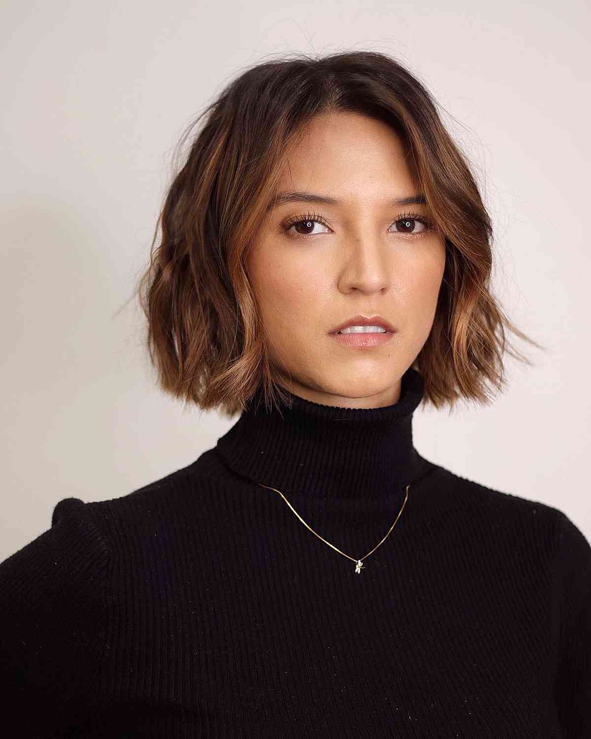 Short Choppy Bob with a Gentle Side Part for Fine Hair