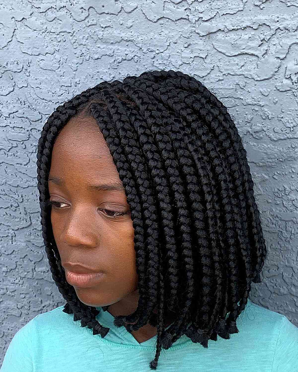 Chic Bob with Box Braids for Black Women