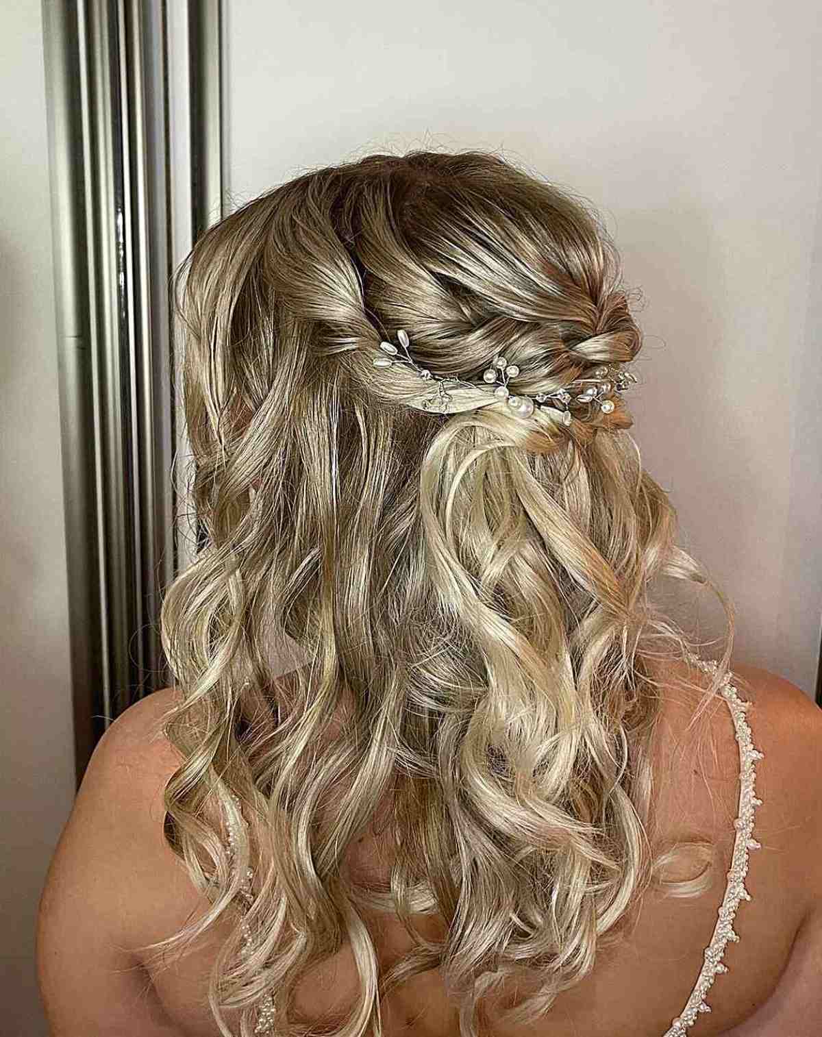 Chic Boho Twist Half-Updo for Prom