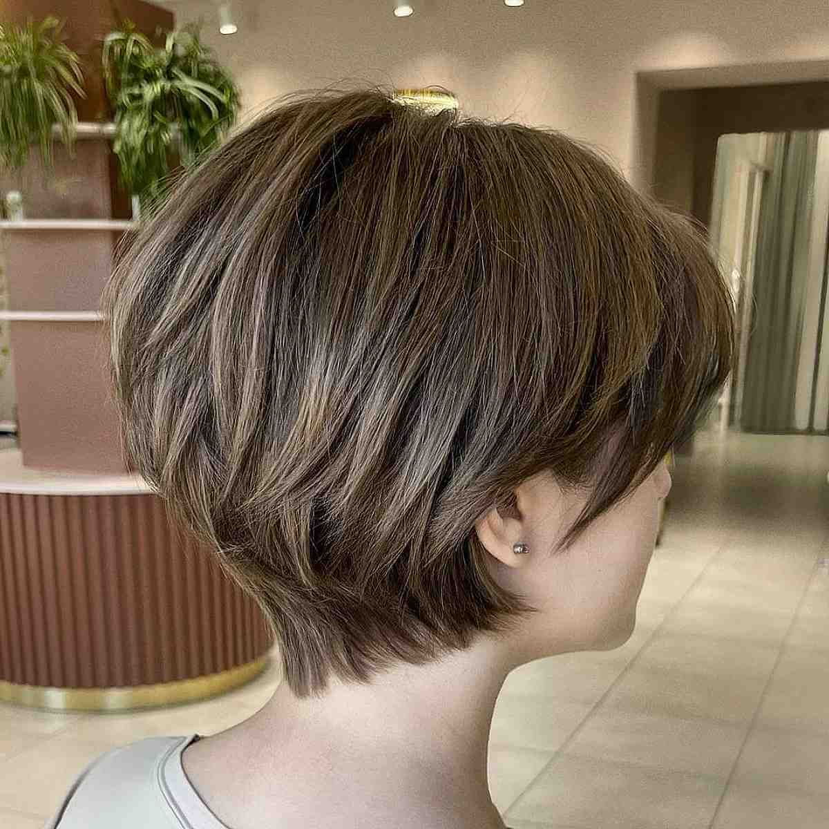 Effortless Brunette Bixie Cut