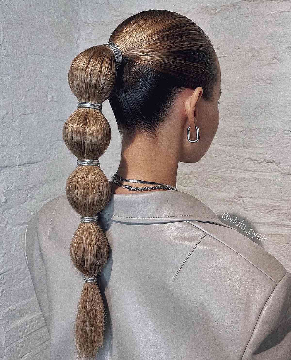 Chic Brunette Bubble Ponytail