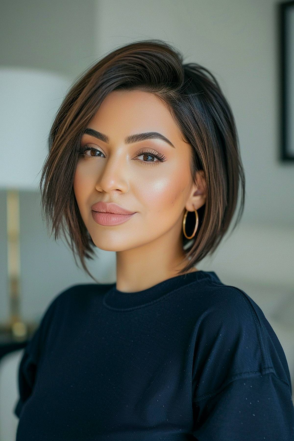 Chic choppy bob for thinning hair with straight layers