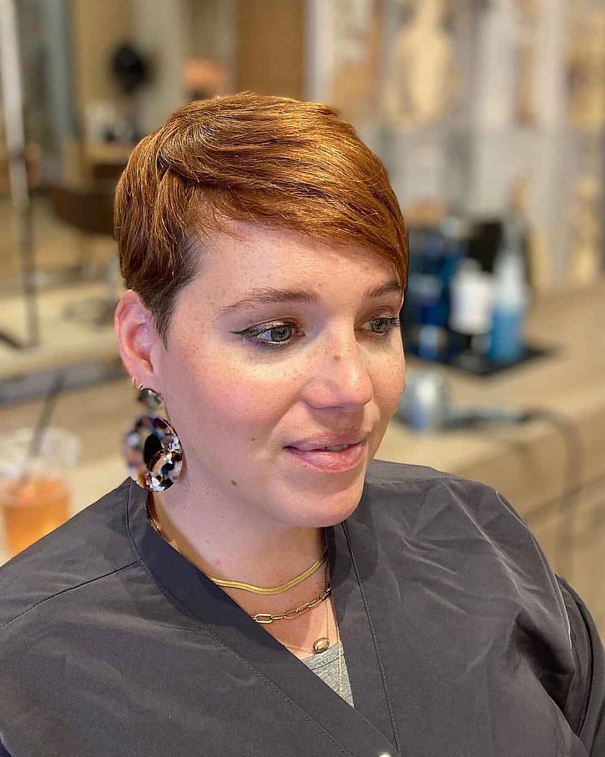 Chic Copper Pixie Cut on Women Aged 40
