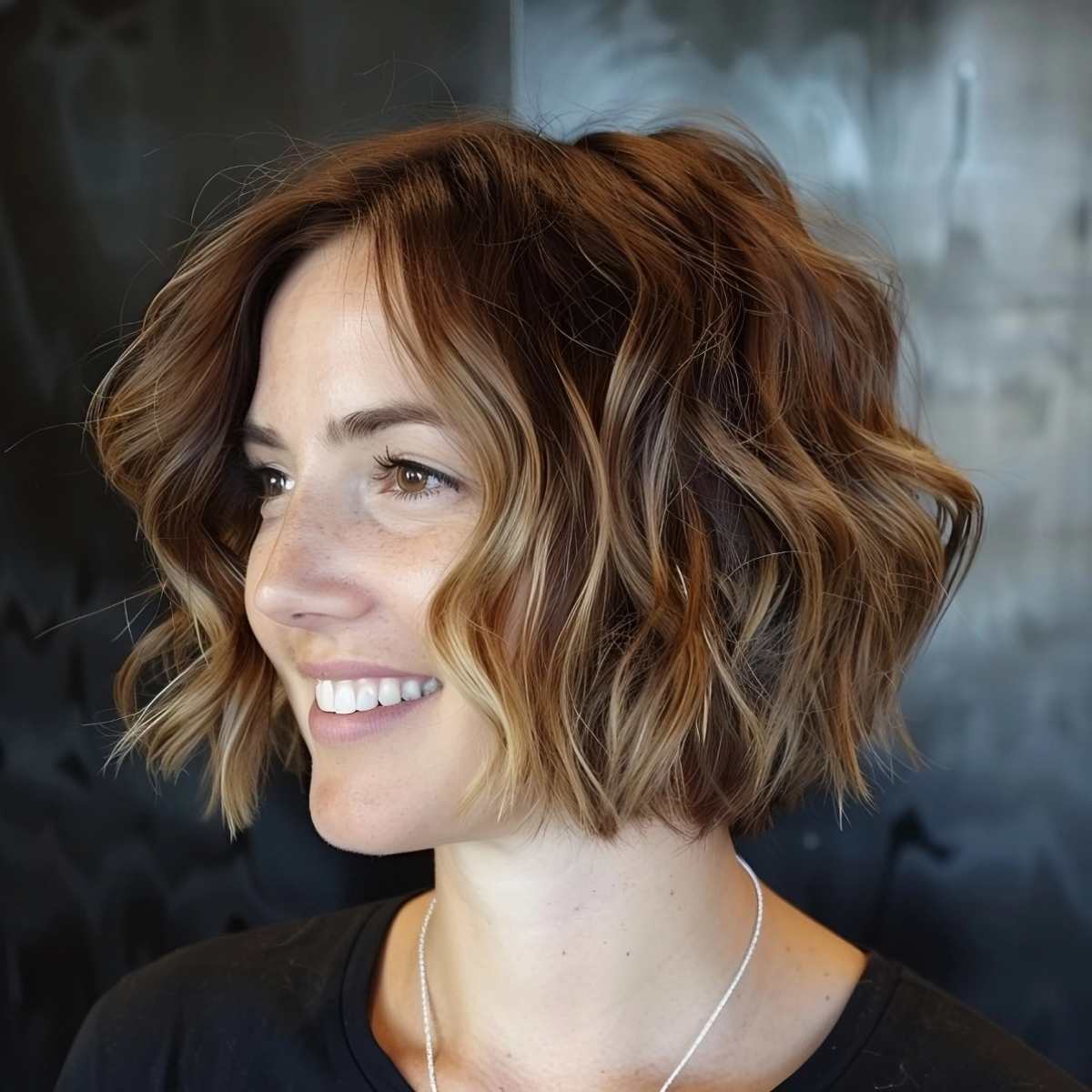 Chic Dimensional Short Hairstyle for Women