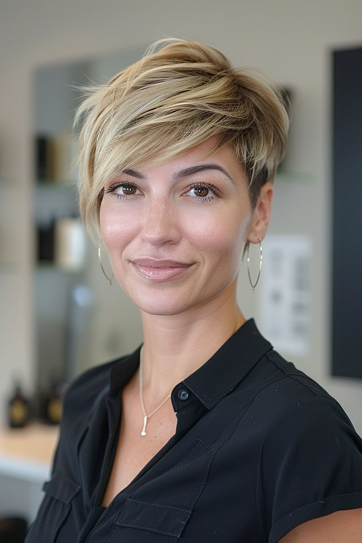 dirty blonde pixie for very short hair