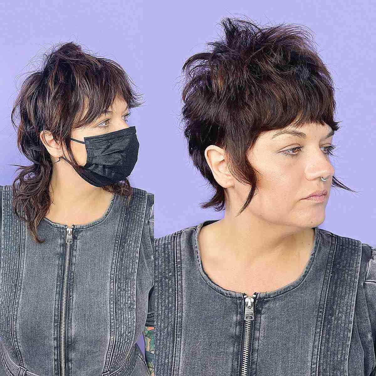 Chic Disconnected Pixie Mullet with Framing Layers for Forty Year Olds