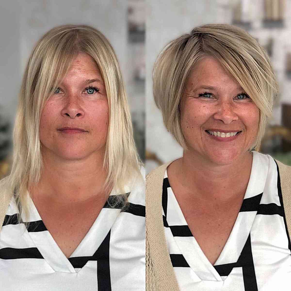 Chic Face-Framing Bob Hairstyle for Round Face Shapes