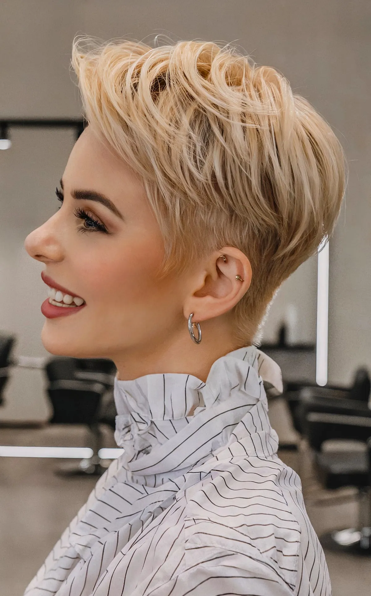 Stylish Short Feathered Haircut for women with short hair