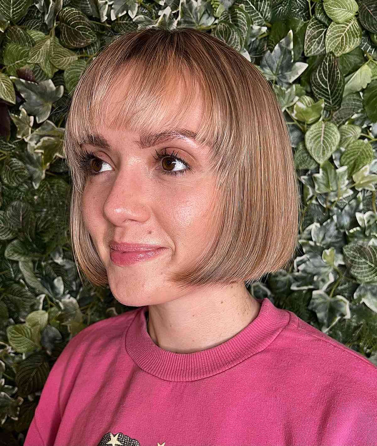 Chic French Blunt Bob with Feathered Bangs