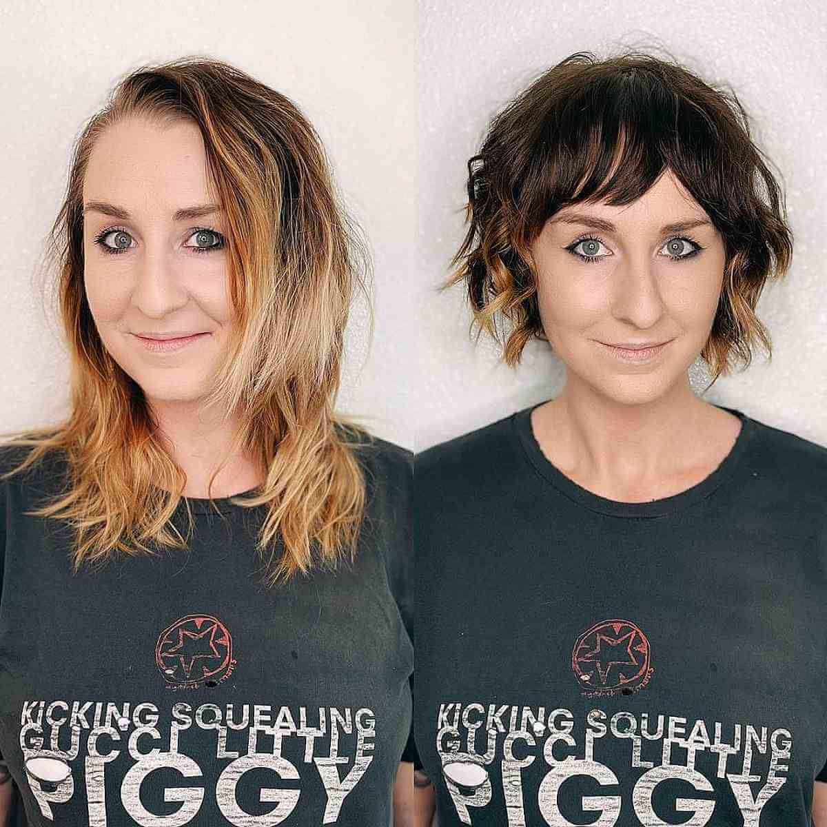 Chic French Bob with Curly Texture