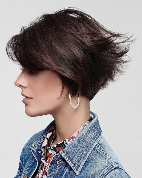 Stylish inverted bob with fringe