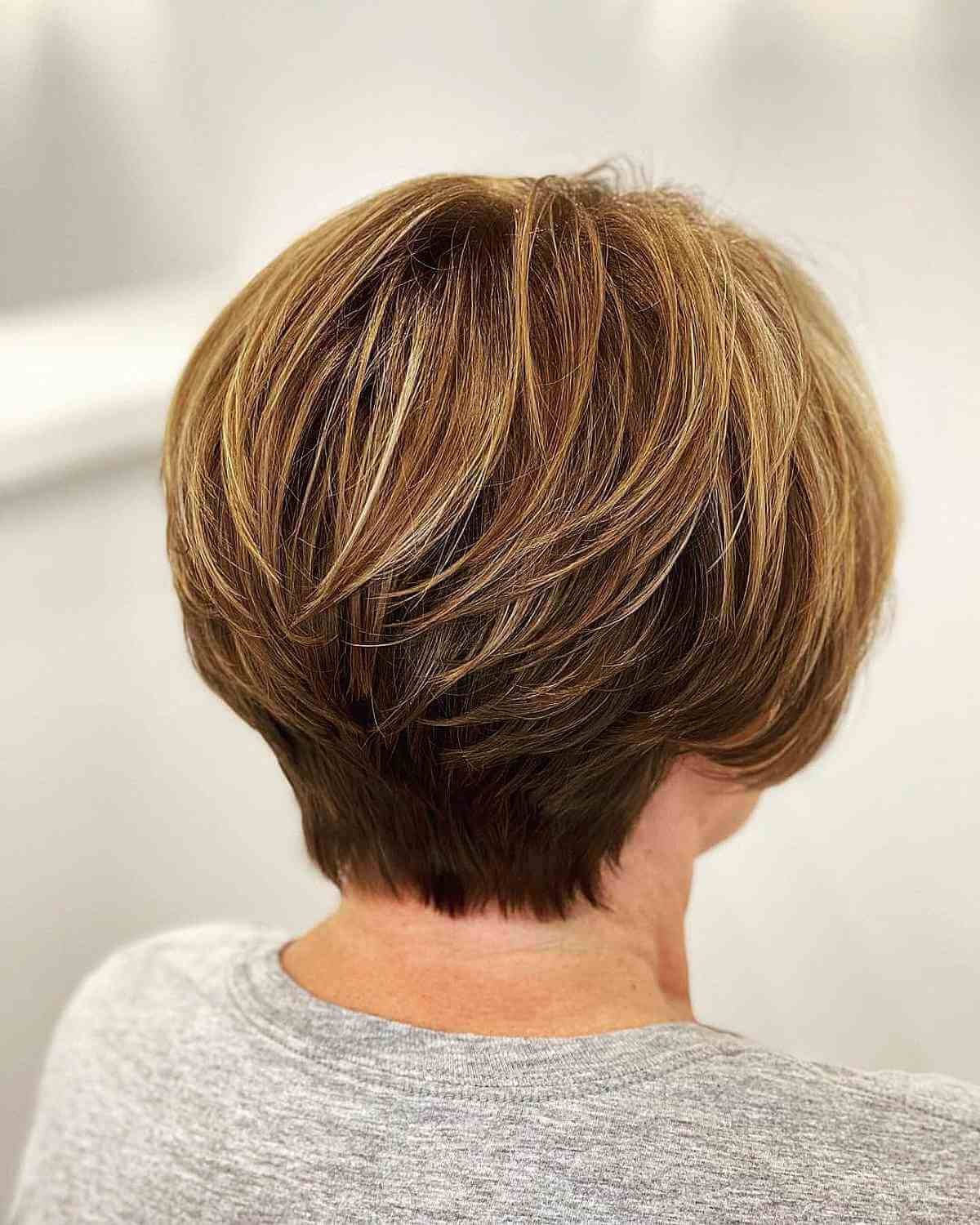 Chic Layered Tapered Bob That is Above the Shoulders