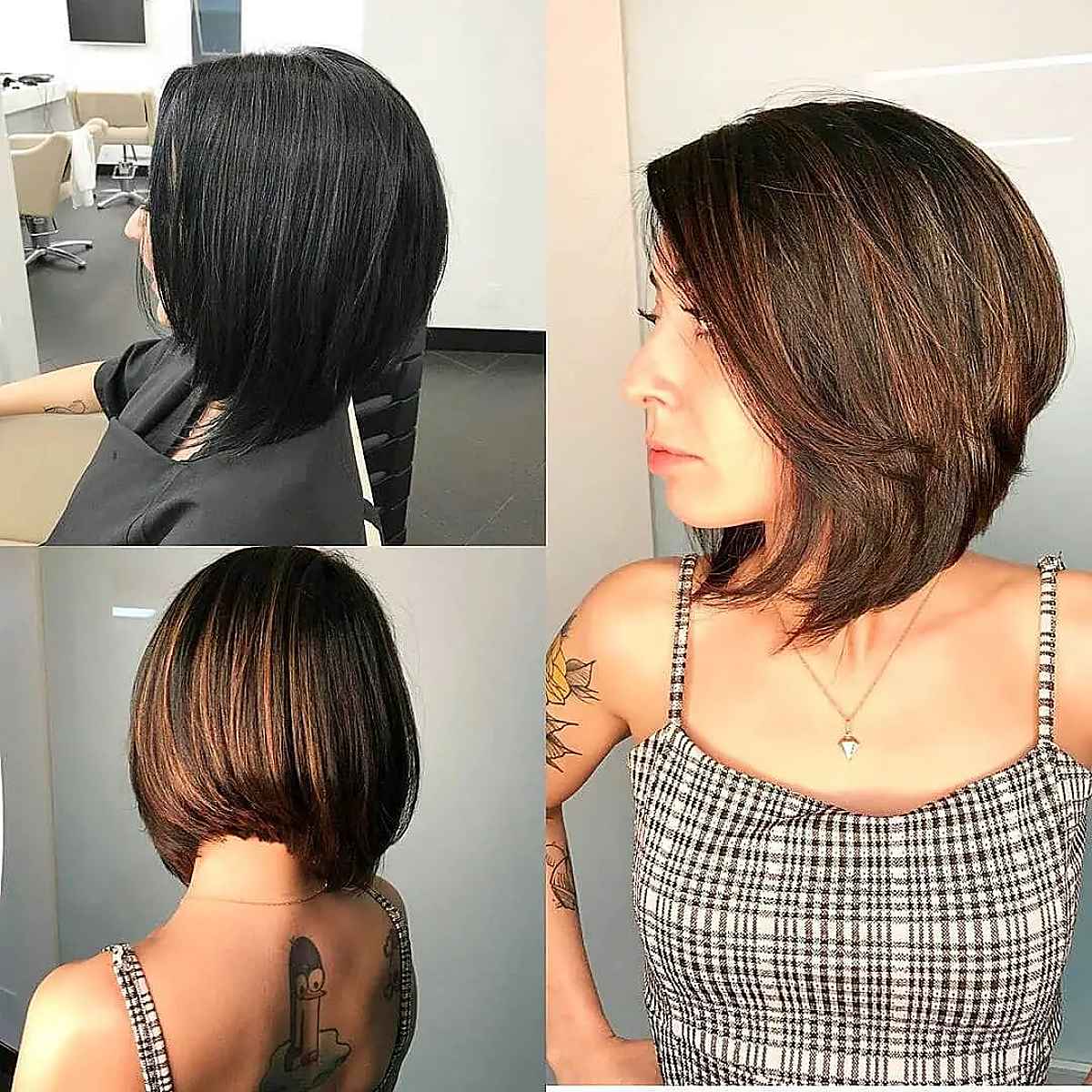 Chic Long Bob Featuring Stacked Layers