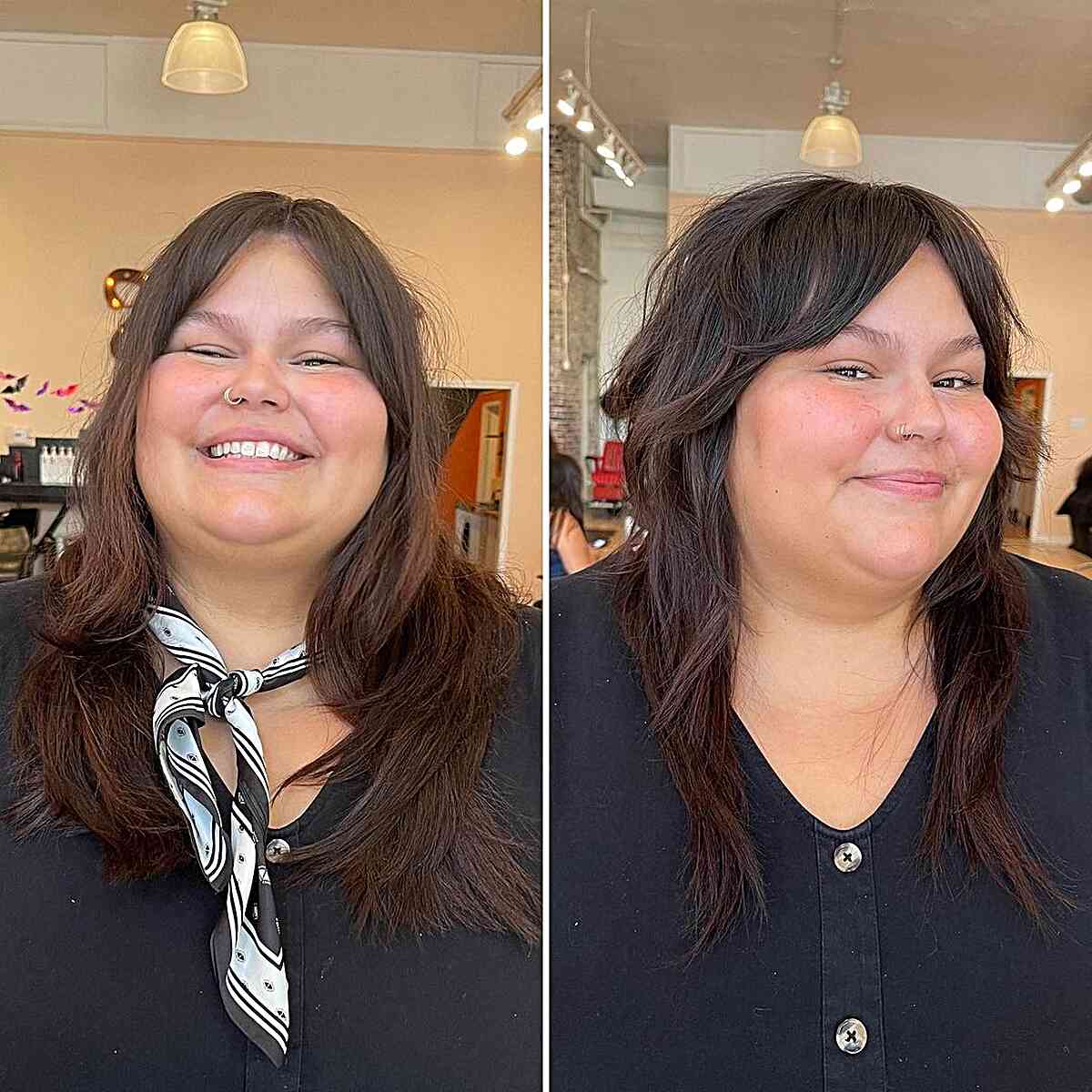 Chic Long Cut for Fine Hair for Double Chins
