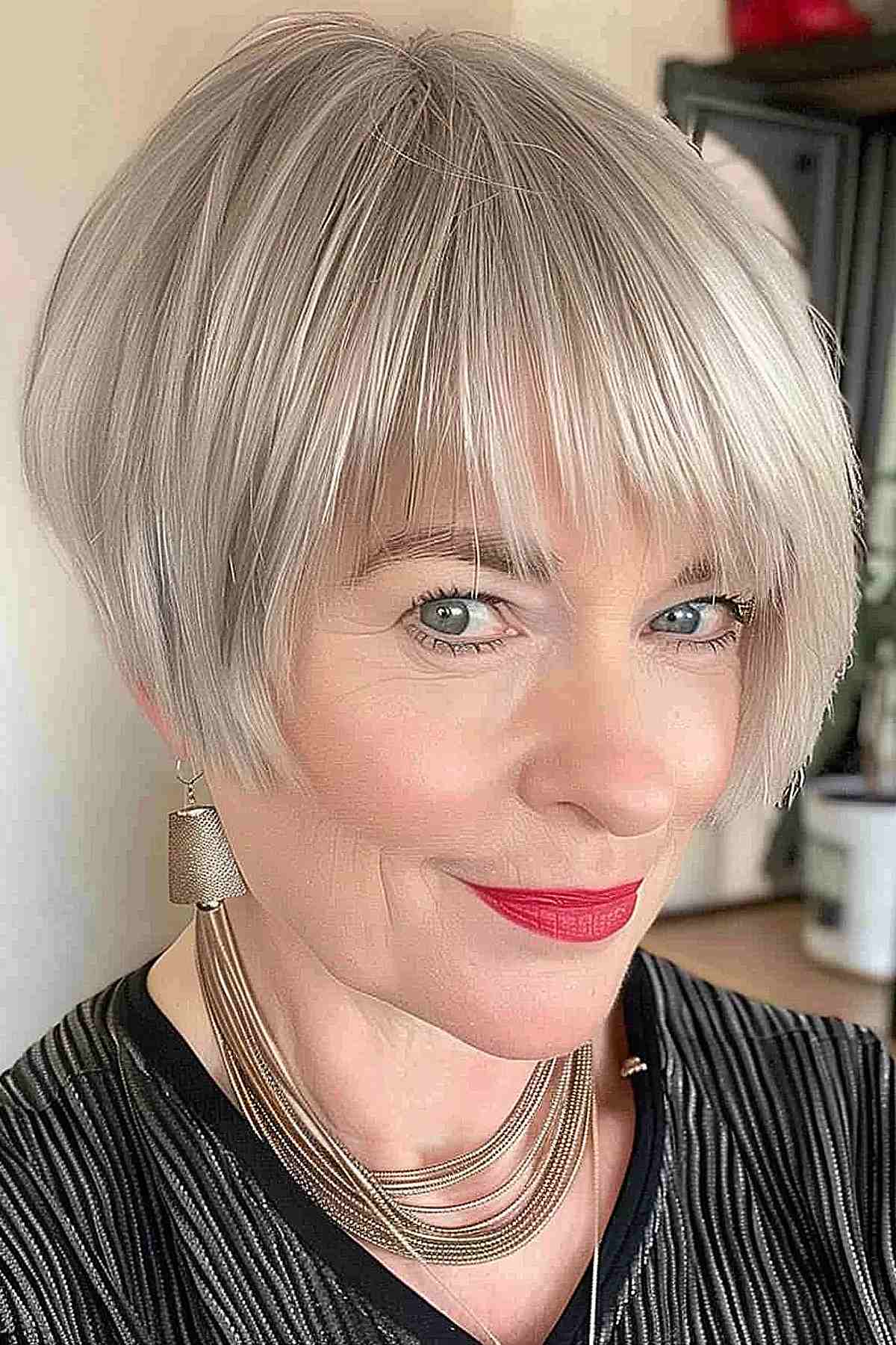 Chic Long Pixie Bob Hairstyles for Women Over 50
