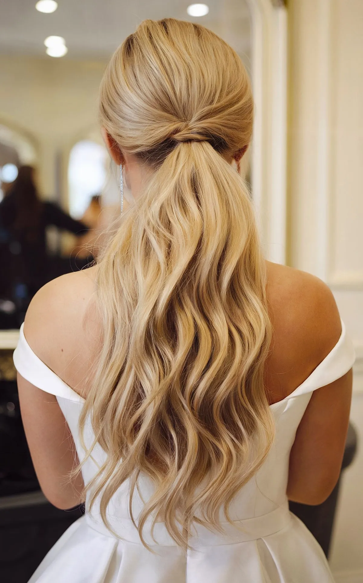 Chic Low Ponytail with Soft Waves