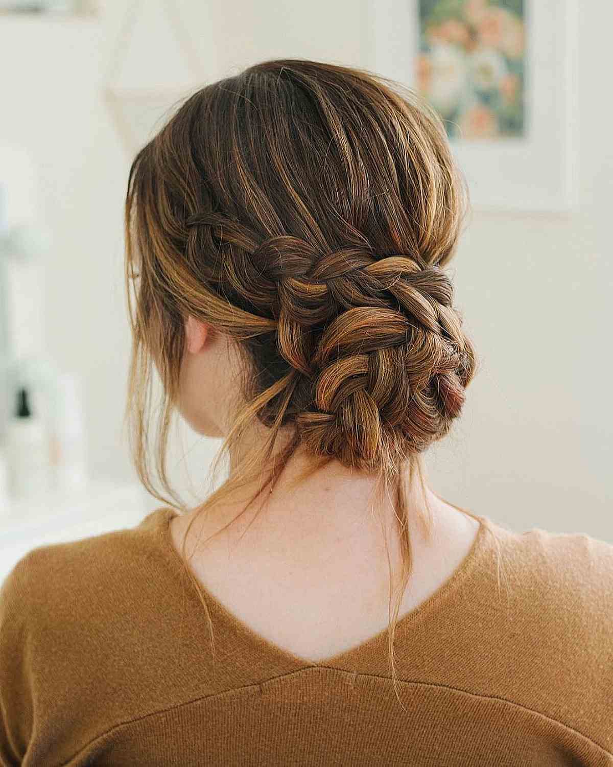 Chic Low Updo with Braids