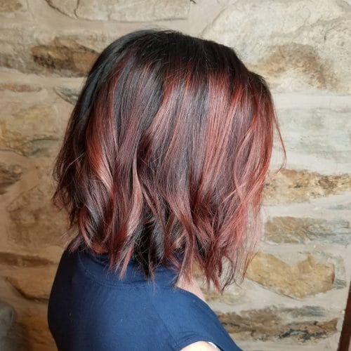 Chic Mahogany Red Balayage hairstyle