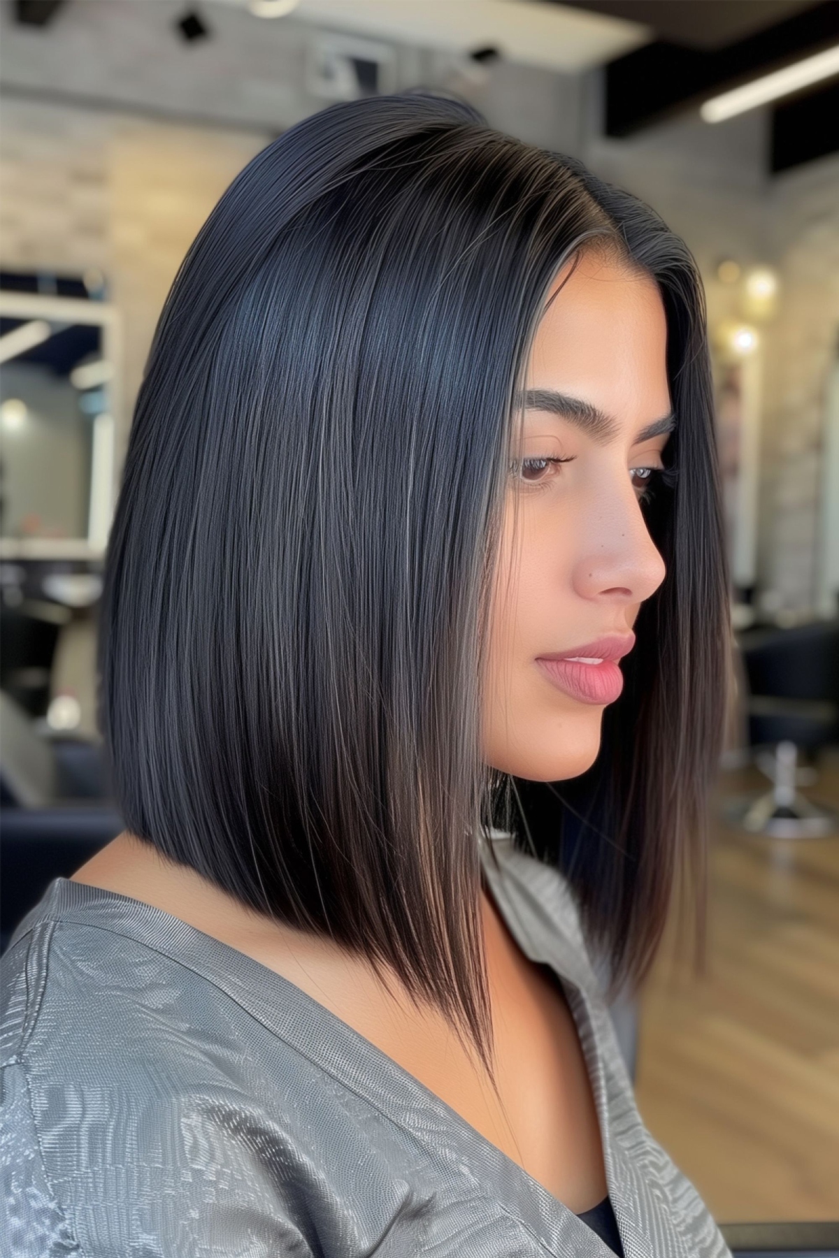 stylish medium length a-line bob