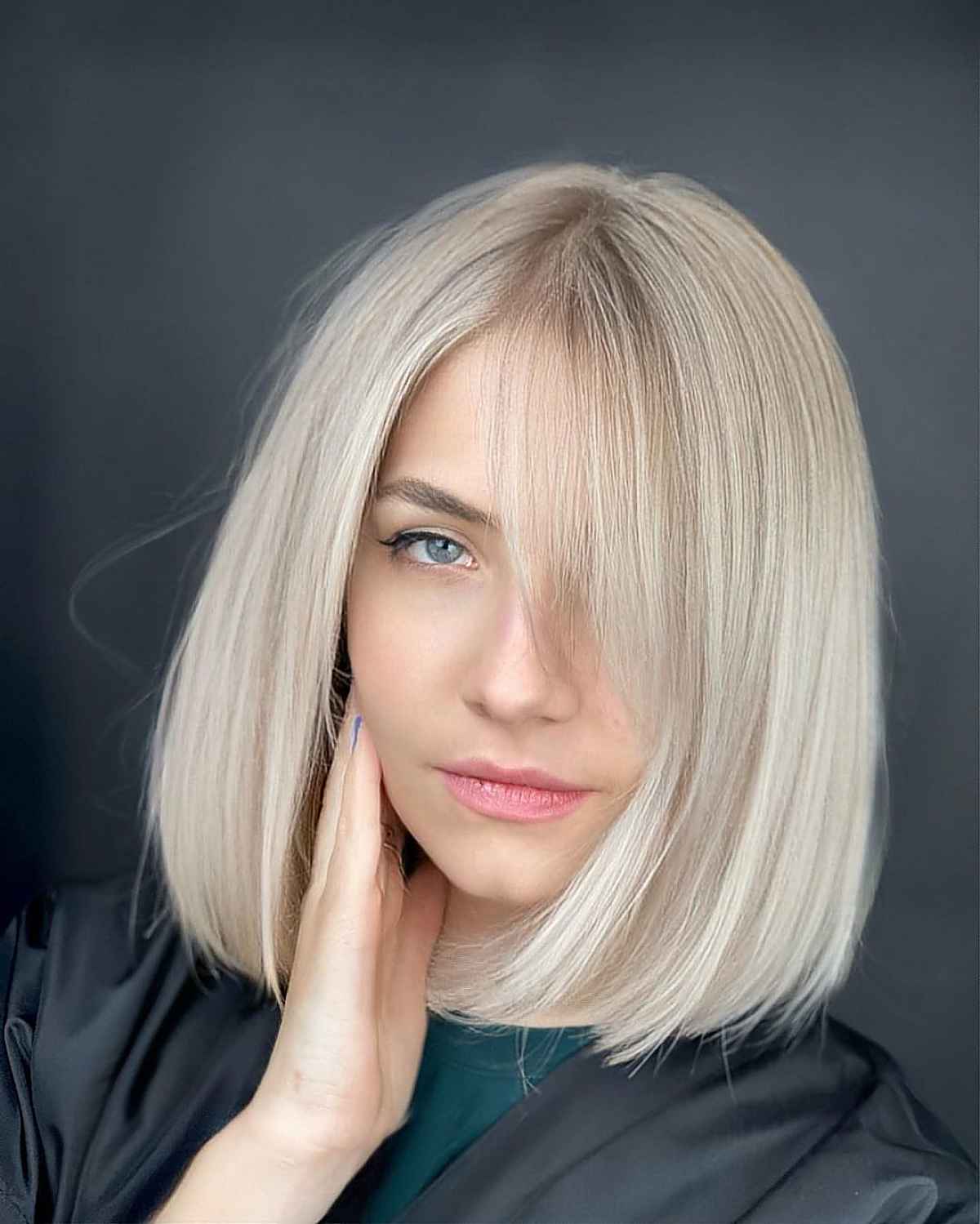 Chic Medium-Length Bob with Subtle Bangs