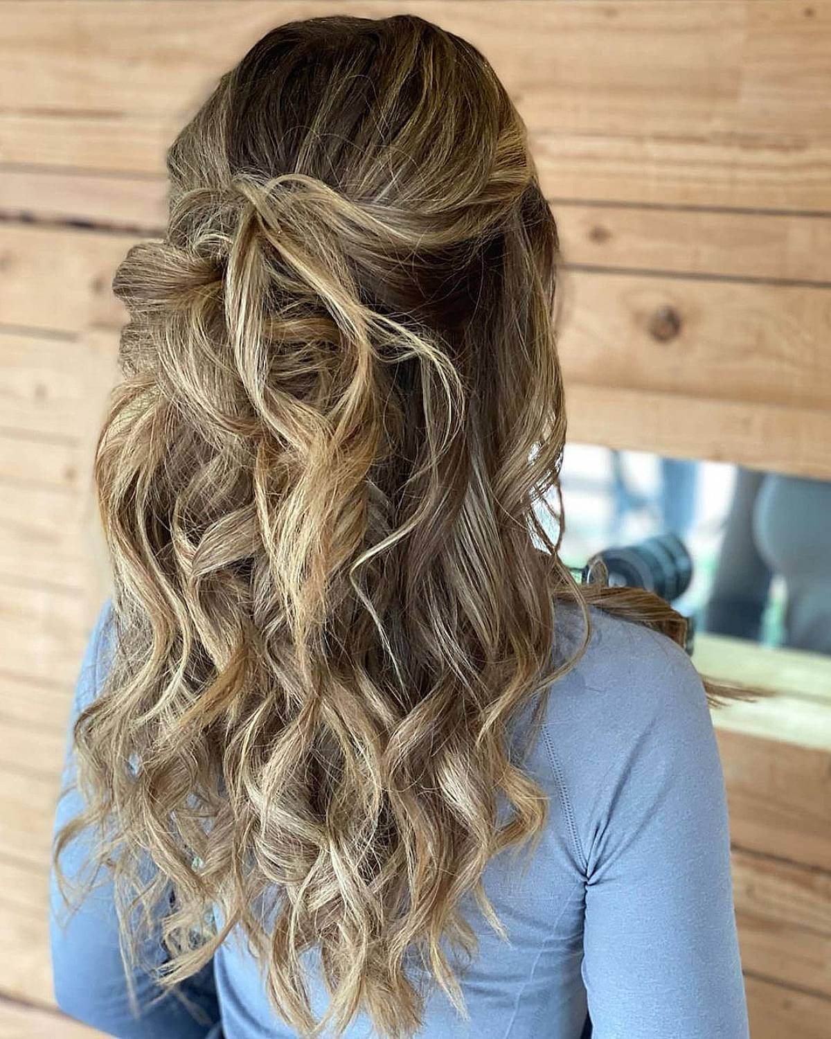 Chic Messy Blonde Half Up Bun for Prom