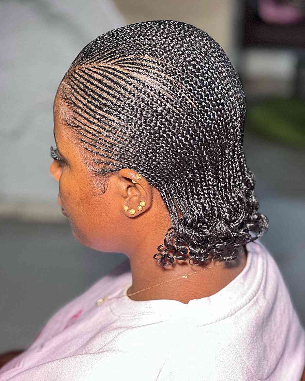 Chic Micro Cornrow Braids for Short Hair